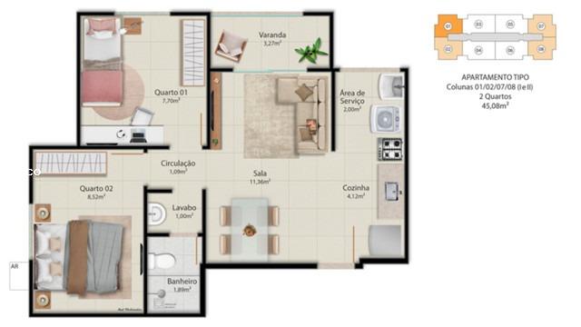 Apartamento à venda com 2 quartos, 45m² - Foto 23